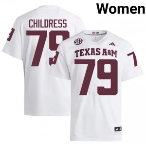 #79 Ray Childress 12th Man White Jersey | Authentic Stitch Women Player Football Gear 89665905