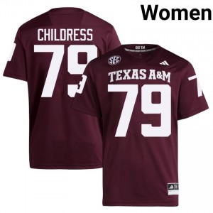 Maroon Ray Childress #79 Texas A&M Aggies Jersey | Women High School Football Limited Embroidery 23965220