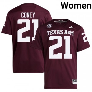 Texas Aggies Ray Coney #21 Maroon Jersey | Premium Embroidery NCAA Football Women Apparel 54106513