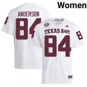 Elite Thread Richie Anderson #84 Aggies White Jersey | Women University Football Stitch Fan Gear 73170307