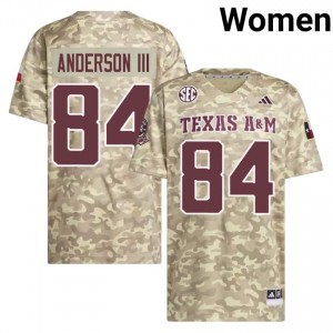 #84 Richie Anderson III Texas Aggies Beige Jersey | Pro Cut Stitch Women NCAA Football Gear 17189881