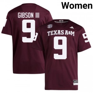 #9 Rickey Gibson III Texas A&M Aggies Maroon Jersey | Elite Embroidery Women Player Football Gear 96682979