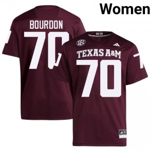 Robert Bourdon #70 Texas A&M Aggies Jersey | Exclusive Maroon College Football Women Embroidery 32417518