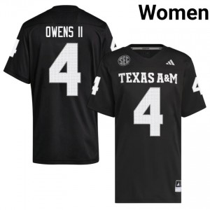 #4 Rueben Owens II Texas A&M Aggies Black Jersey | Premium Embroidery Women NCAA Football Gear 21352088