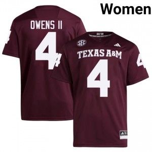 #4 Rueben Owens II Texas A&M Aggies Maroon Jersey | Classic Embroidery Women Player Football Gear 86237236