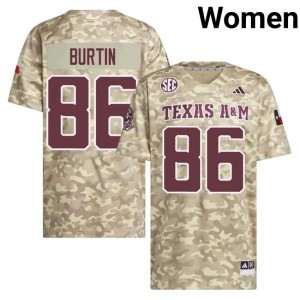 Licensed Ryan Burtin #86 Aggies Beige Jersey | Women High School Football Stitch Fan Gear 24471555