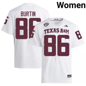 Ryan Burtin #86 Texas Aggies Jersey | Iconic White College Football Women Stitch 39425443