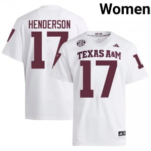12th Man Ryan Henderson #17 White Jersey | Genuine Stitch NCAA Football Women Apparel 39194151