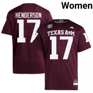 #17 Ryan Henderson Texas A&M Aggies Maroon Jersey | Elite Embroidery Women Player Football Gear 99997049