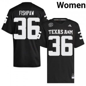 Scott Fishpaw #36 Texas Aggies Jersey | Top-Tier Black University Football Women Embroidery 44091949