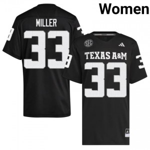 Black Storm Miller #33 Texas A&M Aggies Jersey | Women Player Football Classic Embroidery 72730024