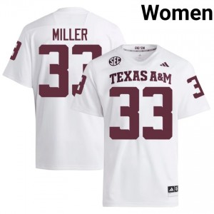 White Storm Miller #33 Texas Aggies Jersey | Women High School Football Licensed Stitch 68011315