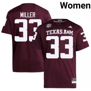 Top-Tier Storm Miller #33 Texas A&M Aggies Maroon Jersey | Women University Football Embroidery Fan Gear 65249745
