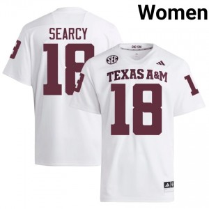Elite Thread T.J. Searcy #18 12th Man White Jersey | Women University Football Stitch Fan Gear 34370782