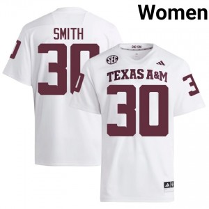 TJ Smith #30 Texas Aggies Jersey | Gameday White College Football Women Stitch 56035259