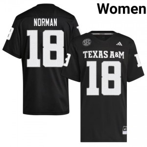 #18 TK Norman Texas A&M Aggies Black Jersey | Essential Embroidery Women NCAA Football Gear 87795787
