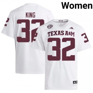 #32 Tank King Aggies White Jersey | Alumni Stitch Women Player Football Gear 23017694