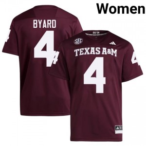 Texas A&M Aggies Tawfiq Byard #4 Maroon Jersey | Premium Embroidery NCAA Football Women Apparel 91011600