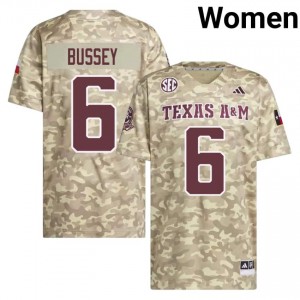 Licensed Terry Bussey #6 Aggies Beige Jersey | Women High School Football Stitch Fan Gear 92034270