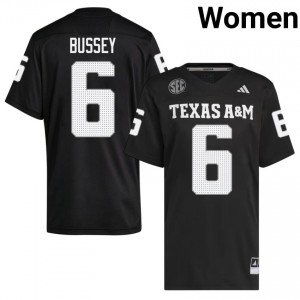 Terry Bussey #6 Texas Aggies Jersey | Top-Tier Black University Football Women Embroidery 49542724