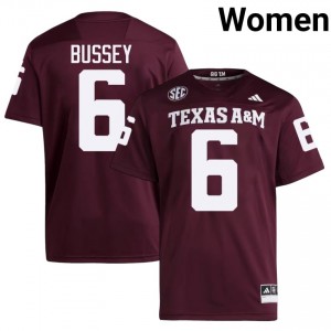 Maroon Terry Bussey #6 Texas Aggies Jersey | Women High School Football Fresh Embroidery 31010681