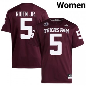 #5 Tiger Riden Jr. Texas A&M Aggies Maroon Jersey | Classic Embroidery Women Player Football Gear 52525696