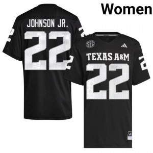 Limited Tom Tom Johnson Jr. #22 Texas A&M Aggies Black Jersey | Women High School Football Embroidery Fan Gear 96574168