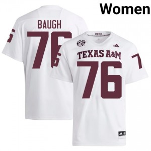 Aggies Trovon Baugh #76 White Jersey | Pro Cut Stitch NCAA Football Women Apparel 63405824