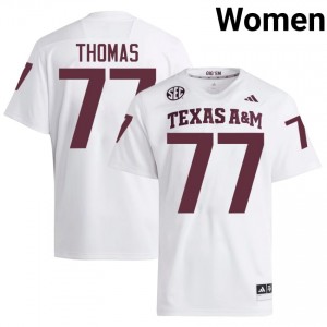 #77 Tyler Thomas 12th Man White Jersey | Authentic Stitch Women Player Football Gear 86676400