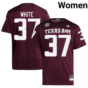 #37 Tyler White Texas A&M Aggies Maroon Jersey | Elite Embroidery Women Player Football Gear 10388537