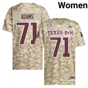 Licensed Tyree Adams #71 Texas Aggies Beige Jersey | Women High School Football Stitch Fan Gear 86905650