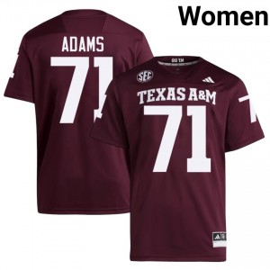 Durable Tyree Adams #71 Texas Aggies Maroon Jersey | Women University Football Embroidery Fan Gear 59711371