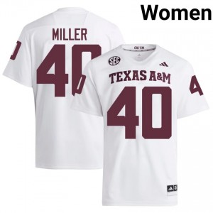 White Von Miller #40 Texas Aggies Jersey | Women High School Football Licensed Stitch 15953900