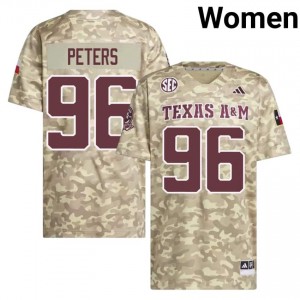 111th Man Waylon Peters #96 Beige Jersey | Gameday Stitch College Football Women Apparel 54144419