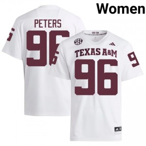 #96 Waylon Peters 12th Man White Jersey | Alumni Stitch Women Player Football Gear 63531838