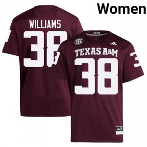 Maroon Whitaker Williams #38 Texas Aggies Jersey | Women High School Football Limited Embroidery 75368535