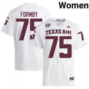 Wilkin Formby #75 12th Man Jersey | Gameday White College Football Women Stitch 80975914