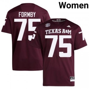 Texas A&M Aggies Wilkin Formby #75 Maroon Jersey | Premium Embroidery NCAA Football Women Apparel 48175977