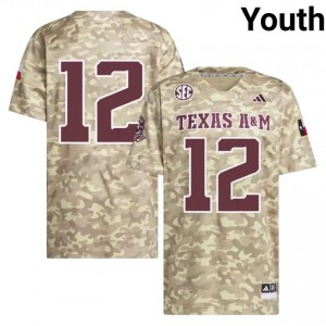 Beige 12th Man #12 Texas A&M Jersey | Youth Player Football Authentic Stitched 49866222