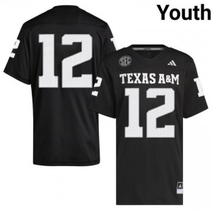 Limited 12th Man #12 Aggies Black Jersey | Youth High School Football Swen Fan Gear 46903472