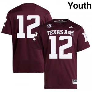 Durable 12th Man #12 Aggies Maroon Jersey | Youth University Football Swen Fan Gear 97429994