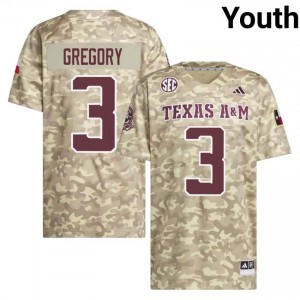 #3 Aaron Gregory TAMU Beige Jersey | Pro Cut Stitched Youth NCAA Football Gear 20605410