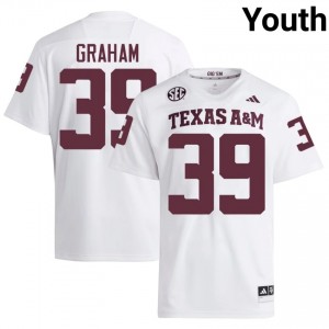 Aggies Adam Graham #39 White Jersey | Genuine Stitched NCAA Football Youth Apparel 69852584