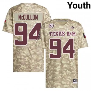 TAMU Angelo McCullom #94 Beige Jersey | Iconic Stitched College Football Youth Apparel 77655010