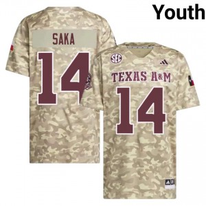 Beige Anto Saka #14 TAMU Jersey | Youth Player Football Alumni Stitched 23535324