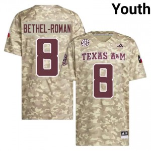 Beige Ashton Bethel-Roman #8 Texas A&M Jersey | Youth Player Football Alumni Stitched 24040976
