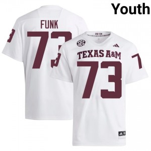 White Ashton Funk #73 Texas A&M Jersey | Youth High School Football Licensed Stitched 35121602