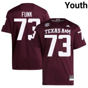 Top-Tier Ashton Funk #73 Aggies Maroon Jersey | Youth University Football Swen Fan Gear 74921068