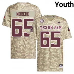 Avery Morcho #65 Texas A&M Jersey | Elite Thread Beige University Football Youth Stitched 95656438