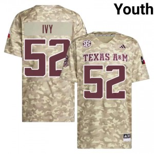 Beige Blake Ivy #52 Texas A&M Jersey | Youth Player Football Alumni Stitched 37299018